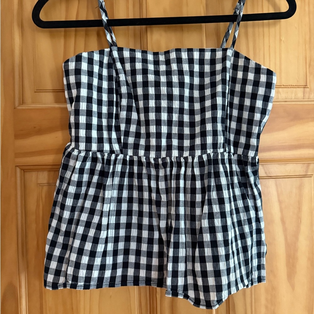 Wild Fable Black and White Checkered Top